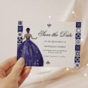 Blue Dress Wall Tiles Quinceañera Save The Date