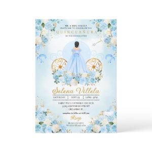 Blue Fairytale Cinderella Carriage Quinceañera