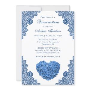 Blue Floral Quinceañera 15th Birthday