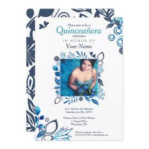Blue Floral Quinceañera
