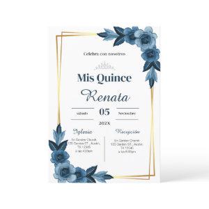 Blue Floral Quinceañera Spanish