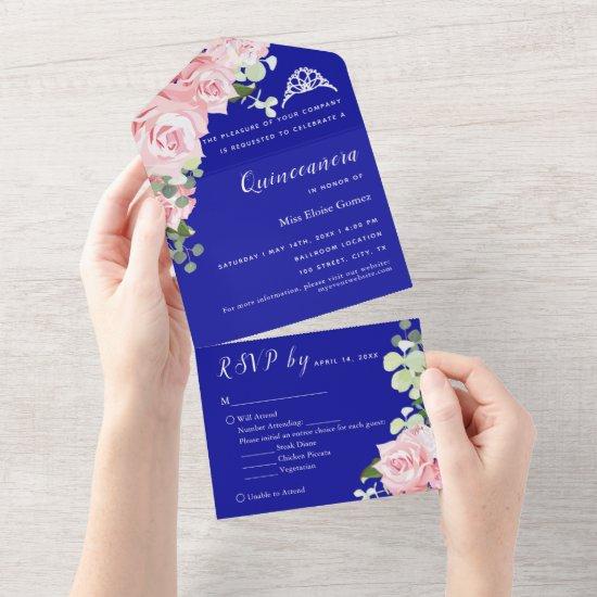 Blue Floral RSVP Trifold Event