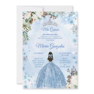 Blue Floral & Winter Holiday Mis Quince Birthday