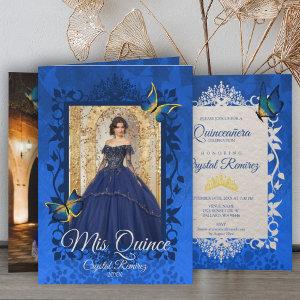 Blue Folded Quinceanera Butterfly
