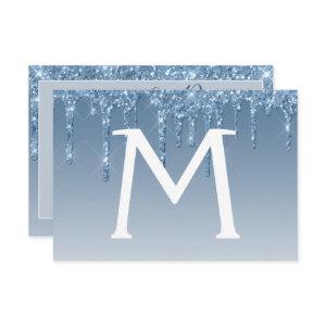 Blue Glitter Quinceanera Save the Date