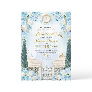 Blue & Gold Cinderella Princess Fairy Quinceanera