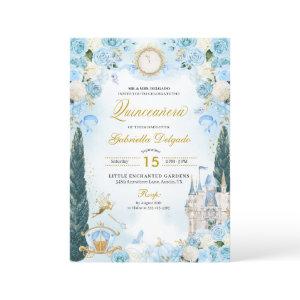 Blue & Gold Cinderella Princess Fairy Quinceanera