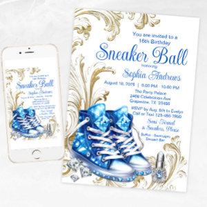 Blue Gold Sneaker Ball Birthday Party