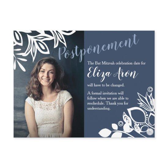 Blue Gray Postponement Announcement Postcard