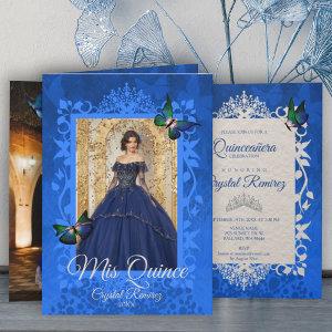 Blue, Green Butterflies Quinceanera