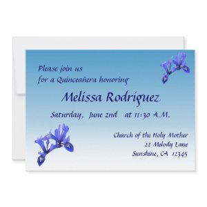 Blue Iris Flowers Quinceañera