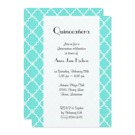 Blue Latticework, Quatrefoil, Trellis, Quinceanera