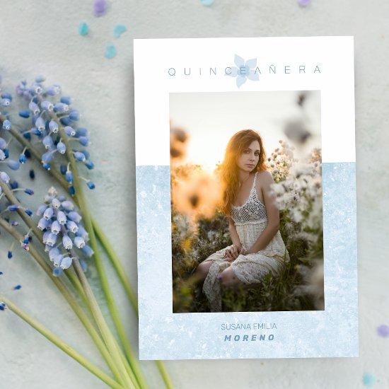 Blue Marble Effect Romantic Photo Quinceañera