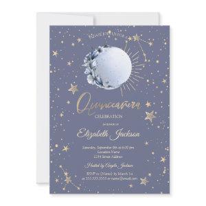 Blue Moon,Stars Flower Pastel Quinceanera
