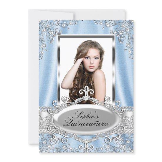 Blue Pearl Silk Vintage Glamour Quinceanera