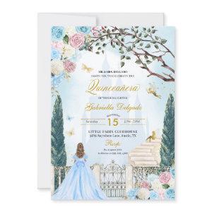 Blue & Pink Cinderella Magical Garden Quinceanera