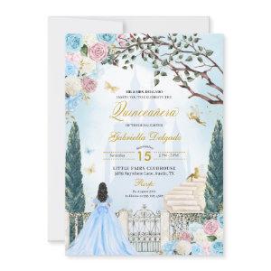 Blue & Pink Cinderella Magical Garden Quinceanera