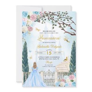 Blue & Pink Cinderella Magical Garden Quinceanera