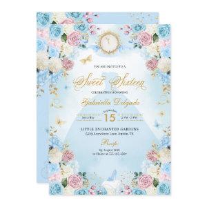 Blue & Pink Cinderella Princess Dress Sweet 16