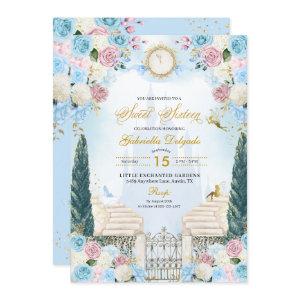 Blue & Pink Cinderella Princess Sweet Sixteen