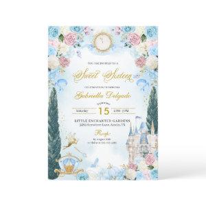 Blue & Pink Fairytale Cinderella Princess Sweet 16