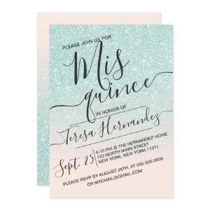 Blue Pink Faux Sparkly Glitter Ombre Quinceañera