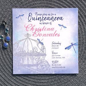 Blue Princess Carriage Quinceañera