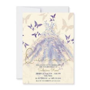Blue Purple Butterfly Dance Dress Quinceañera