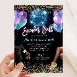 Blue Purple Disco Sneaker Ball Girl's Birthday