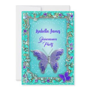 blue purple turquoise sparkling jewels Butterflies