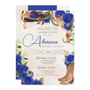 Blue Quinceanera Roses Vintage Charro Western