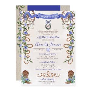 Blue Quinceanera Rustic Western Charro