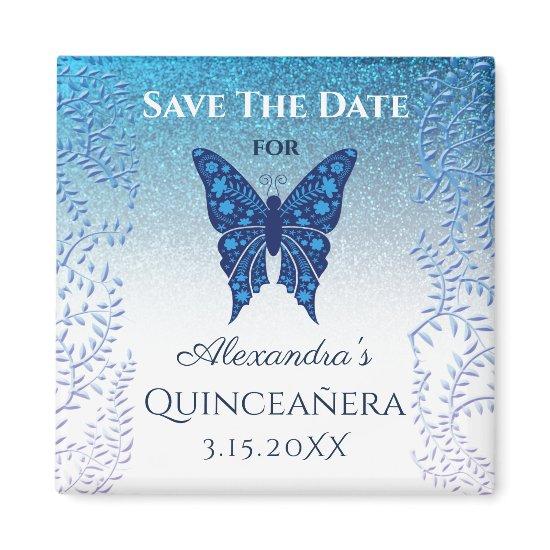 Blue Quinceanera Save The Date  Magnet