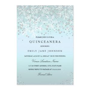 Blue Quinceanera Winter Wonderland Snowflakes