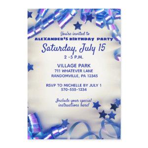 Blue Ribbon & Stars Confetti 15th Birthday Party