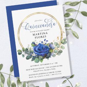 Blue Rose and Eucalyptus Elegant Quinceanera