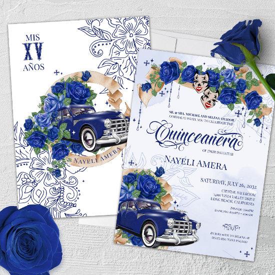 Blue Rose Chola Oldie Lowrider Chicana Quinceanera