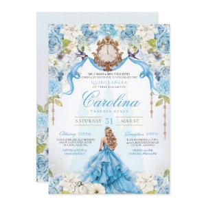 Blue Rose Cinderella Royal Princess Quinceanera