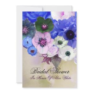 BLUE  ROSES AND ANEMONE FLOWERS BRIDAL SHOWER