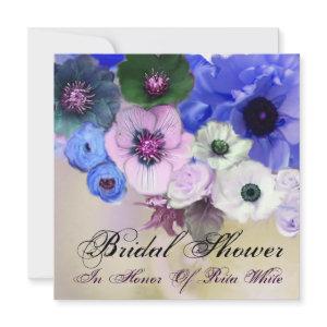 BLUE ROSES AND ANEMONE FLOWERS BRIDAL SHOWER