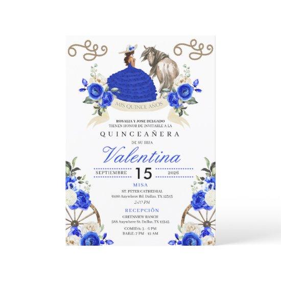 Blue Roses Cowgirl Western Mariachi Quinceañera