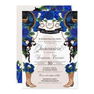 Blue Roses Elegant Western Charro Quinceañera