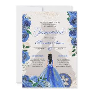 Blue Roses Fancy Quinceanera Western Charro Glam