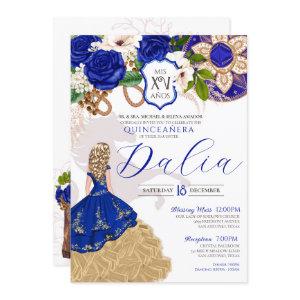 Blue Roses Floral Western Charro Quinceañera