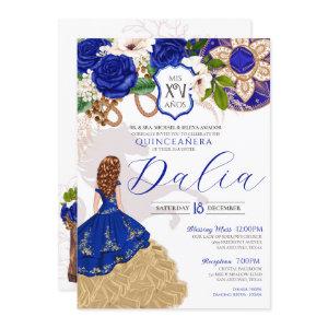 Blue Roses Floral Western Charro Quinceañera