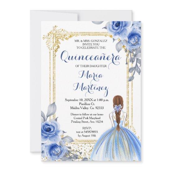 Blue Roses Flowers Quinceañera