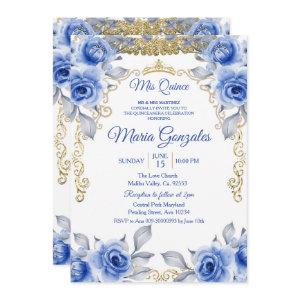 Blue Roses Mexican Mis Quince Princess Quinceanera