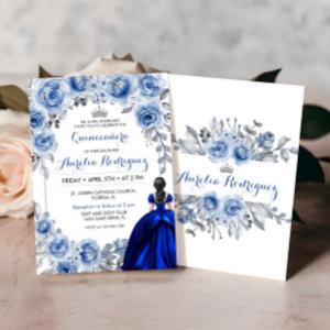 Blue Roses Quinceanera  Quinceanera Card