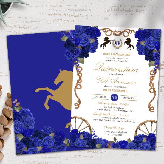 Blue Roses Western Charra Quinceañera