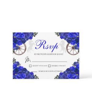 Blue Roses Western Quinceanera RSVP Enclosure Card